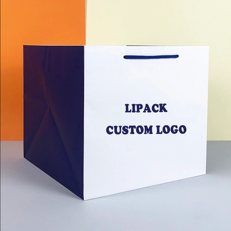 White Paper Tote Bags for Custom Retail Shopping Bags And Gift Bags with Handles