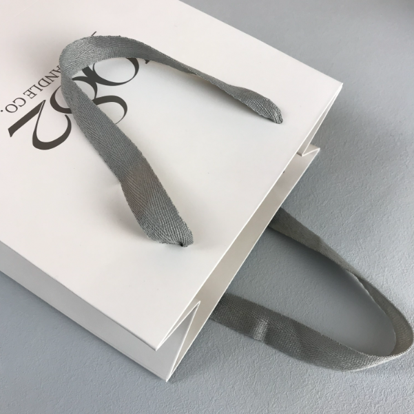 Branded White Paper Bags with Handles | Logo Printed Paper Shopping Bags