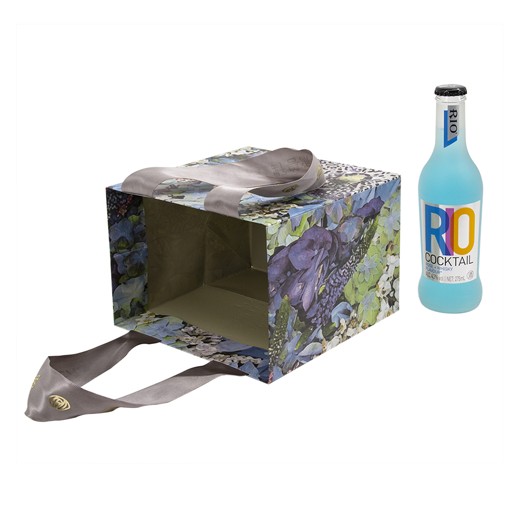 Lipack Custom Laminated Art Luxury Paper Bag for Gift with Ribbon Handle 