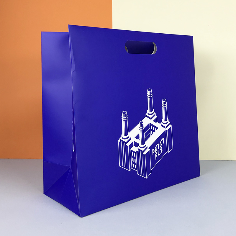 Lipack Custom Print Die Cut Handle Klein Blue Paper Carrier Bag