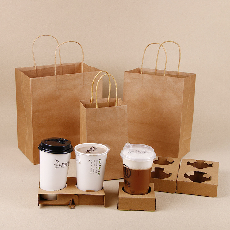 Lipack High-Quality Hot Paper Bag with Twisted Handles for Food Takeaway