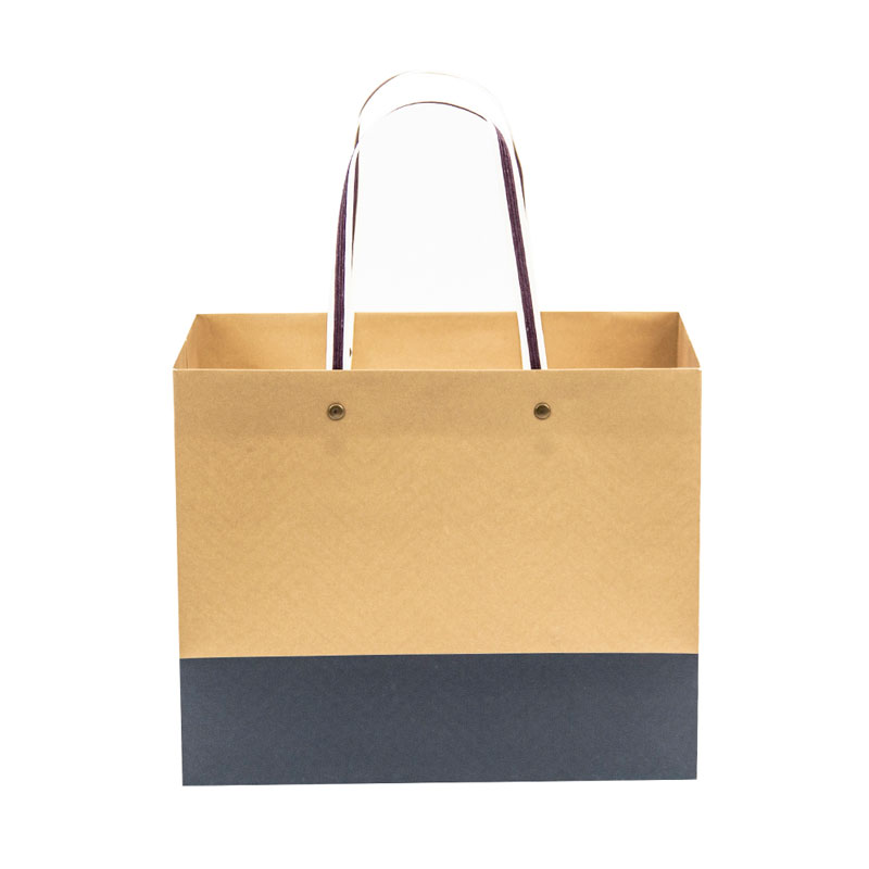Lipack High-Quality Reusable Kraft Paper Bag with Rivet Punching Paper Handle