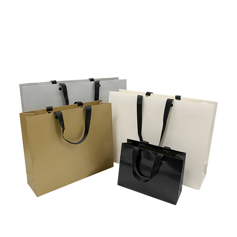 Lipack Song Series Multicolor Flat Nylon Handle Luxury Paper Bag with Rivet Punching