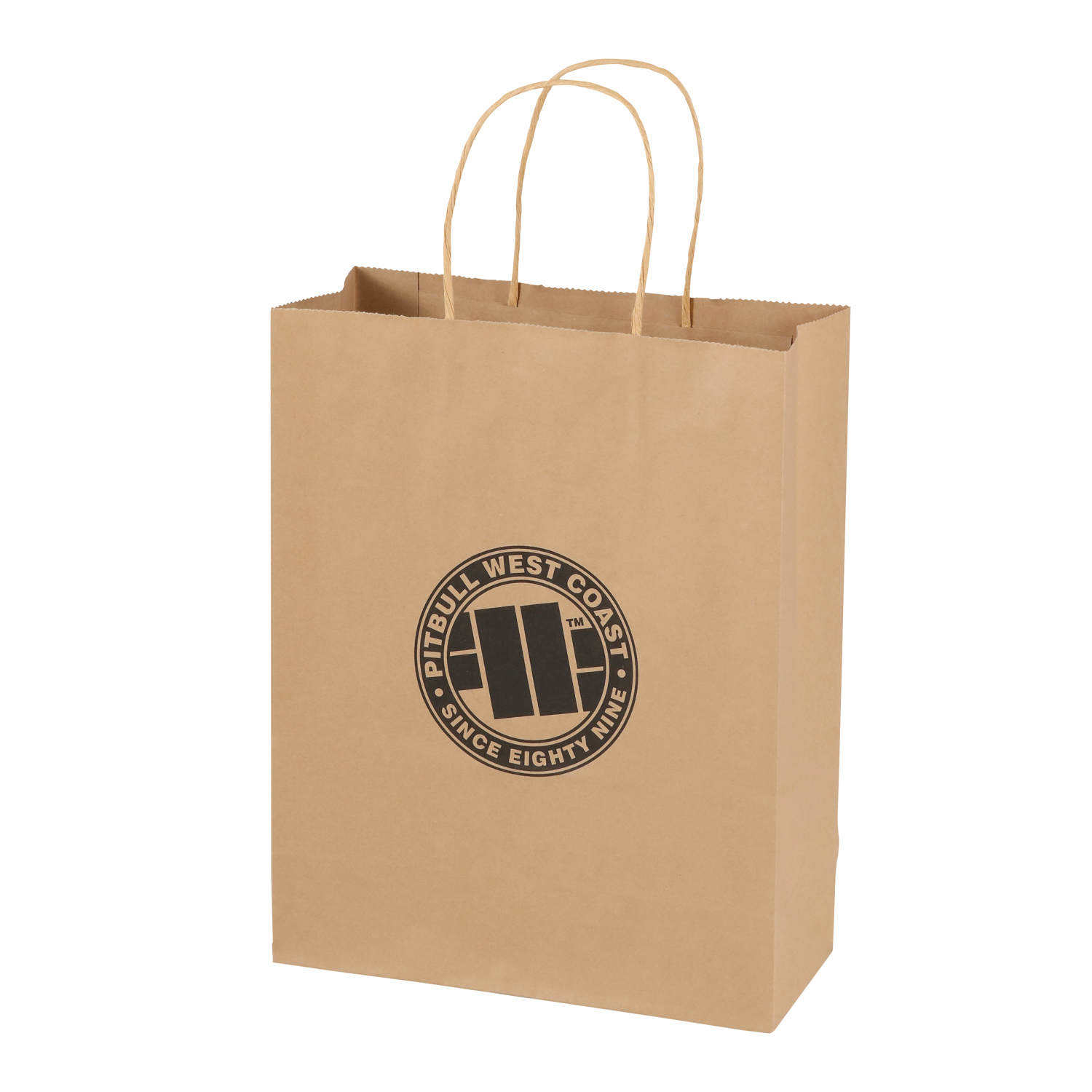 Lipack Recycled Custom Logo Print Takeaway Away Paper Bag with Twist Handle