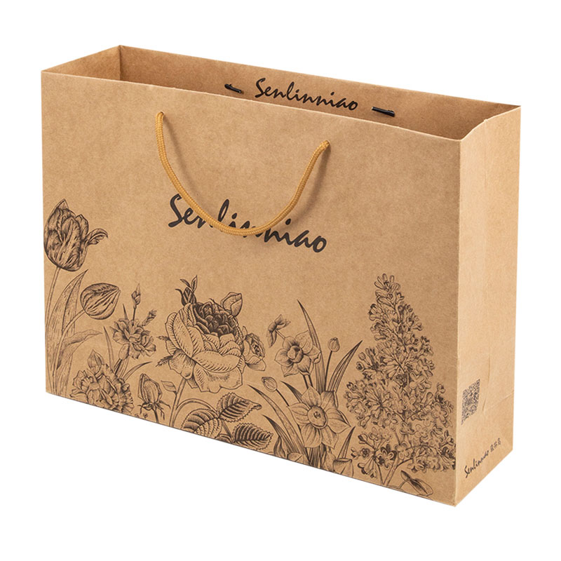 Lipack Custom Recyclable Kraft Paper Bag with Cotton Rope Handle