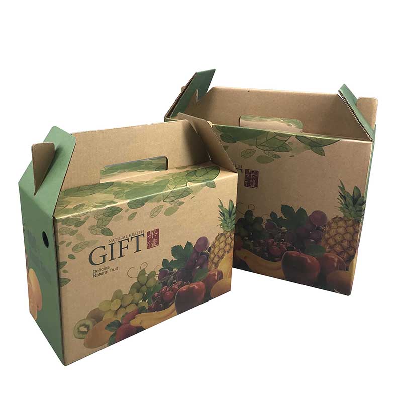 Lipack High-Quality Fruits and Vegetables Corrugated Paper Box with Die Cut Handle