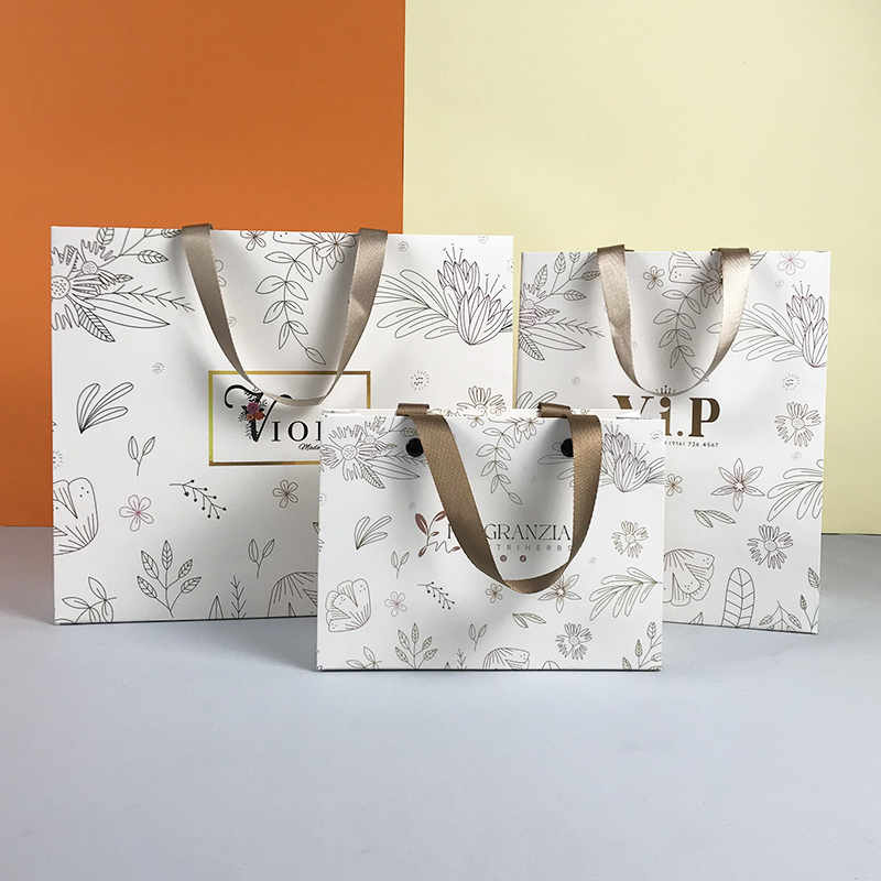 White Paper Bag For Boutique And Shopping Stores To Custom Luxury Comestic And Jewelry Paperbags