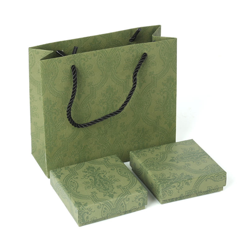 Lipack Custom Private Green Jewellery Paper Bag for Necklace
