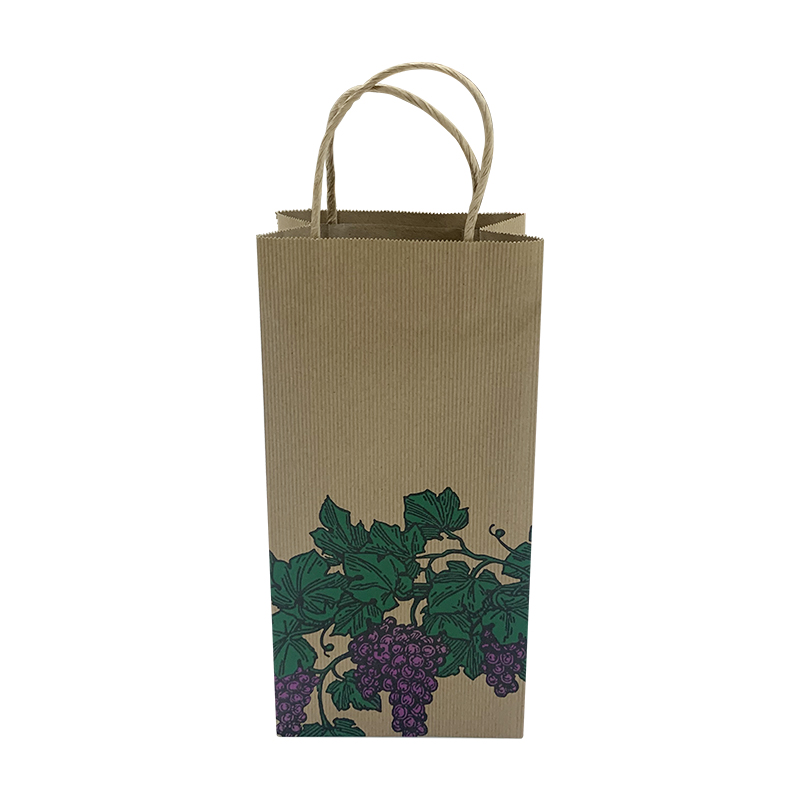 Lipack Custom Embossed Takeaway Away Paper Bag for Wine Packaging