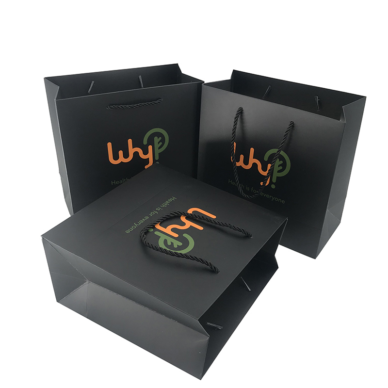Lipack Handmade Black Color Shoes Paper Bag with Twisted Handles